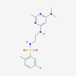 N-(2-((6-(dimethylamino)-2-methylpyrimidin-4-yl)amino)ethyl)-5-fluoro-2-methylbenzenesulfonamide