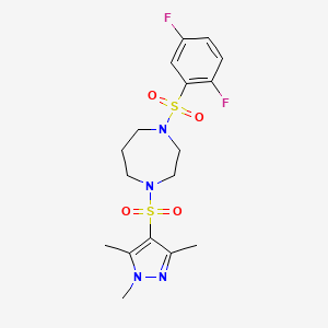 1-((2,5-difluorophenyl)sulfonyl)-4-((1,3,5-trimethyl-1H-pyrazol-4-yl)sulfonyl)-1,4-diazepane