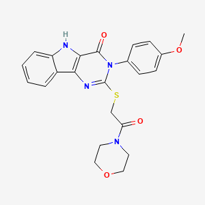 molecular formula C23H22N4O4S B2376128 3-(4-methoxyphenyl)-2-(2-morpholin-4-yl-2-oxoethyl)sulfanyl-5H-pyrimido[5,4-b]indol-4-one CAS No. 536707-21-8