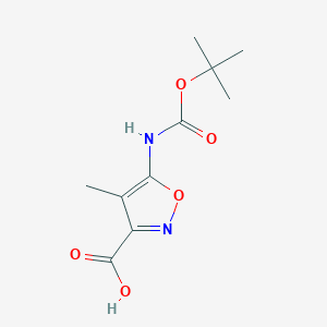 molecular formula C10H14N2O5 B2376129 4-Methyl-5-[(2-methylpropan-2-yl)oxycarbonylamino]-1,2-oxazole-3-carboxylic acid CAS No. 2248285-01-8