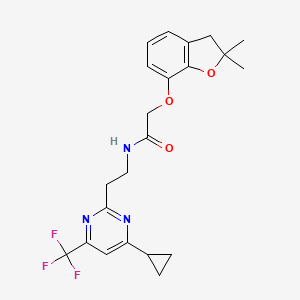 N-(2-(4-cyclopropyl-6-(trifluoromethyl)pyrimidin-2-yl)ethyl)-2-((2,2-dimethyl-2,3-dihydrobenzofuran-7-yl)oxy)acetamide