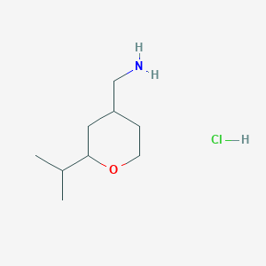 molecular formula C9H20ClNO B2376135 [2-(Propan-2-yl)oxan-4-yl]methanamine hydrochloride CAS No. 1864015-26-8