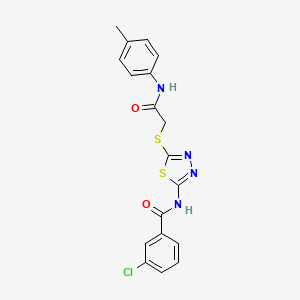 3-chloro-N-(5-((2-oxo-2-(p-tolylamino)ethyl)thio)-1,3,4-thiadiazol-2-yl)benzamide