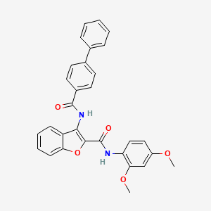 3-([1,1'-biphenyl]-4-ylcarboxamido)-N-(2,4-dimethoxyphenyl)benzofuran-2-carboxamide