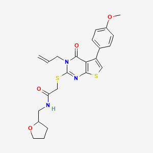 2-{[5-(4-methoxyphenyl)-4-oxo-3-(prop-2-en-1-yl)-3H,4H-thieno[2,3-d]pyrimidin-2-yl]sulfanyl}-N-[(oxolan-2-yl)methyl]acetamide