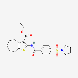 ethyl 2-(4-(pyrrolidin-1-ylsulfonyl)benzamido)-5,6,7,8-tetrahydro-4H-cyclohepta[b]thiophene-3-carboxylate