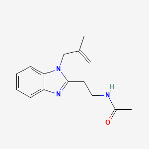 molecular formula C15H19N3O B2376148 N-[2-[1-(2-甲基丙-2-烯基)苯并咪唑-2-基]乙基]乙酰胺 CAS No. 881432-98-0