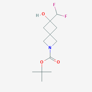molecular formula C12H19F2NO3 B2376151 Tert-butyl 6-(difluoromethyl)-6-hydroxy-2-azaspiro[3.3]heptane-2-carboxylate CAS No. 2250243-65-1