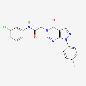 molecular formula C19H13ClFN5O2 B2376157 N-(3-chlorophenyl)-2-[1-(4-fluorophenyl)-4-oxopyrazolo[3,4-d]pyrimidin-5-yl]acetamide CAS No. 852450-41-0