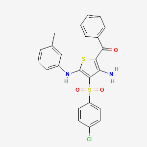(3-Amino-4-((4-chlorophenyl)sulfonyl)-5-(m-tolylamino)thiophen-2-yl)(phenyl)methanone