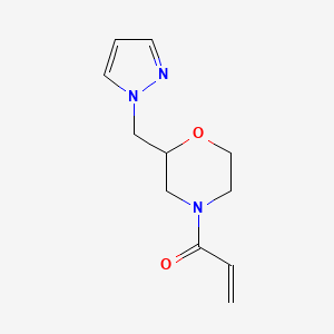 molecular formula C11H15N3O2 B2376165 1-[2-(Pyrazol-1-ylmethyl)morpholin-4-yl]prop-2-en-1-one CAS No. 2179724-31-1