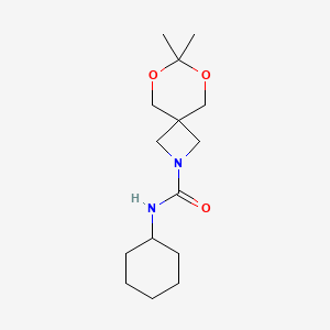 molecular formula C15H26N2O3 B2376171 N-cyclohexyl-7,7-dimethyl-6,8-dioxa-2-azaspiro[3.5]nonane-2-carboxamide CAS No. 1396806-76-0