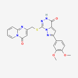 2-({[2-(3,4-dimethoxyphenyl)-4-oxo-4,5-dihydropyrazolo[1,5-d][1,2,4]triazin-7-yl]thio}methyl)-4H-pyrido[1,2-a]pyrimidin-4-one