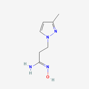 molecular formula C7H12N4O B2376180 (1E)-N'-hydroxy-3-(3-methyl-1H-pyrazol-1-yl)propanimidamide CAS No. 1006341-03-2