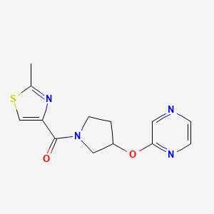 (2-Methylthiazol-4-yl)(3-(pyrazin-2-yloxy)pyrrolidin-1-yl)methanone