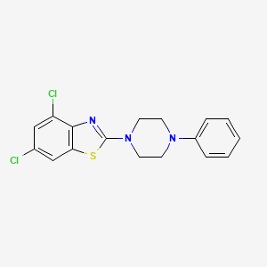 molecular formula C17H15Cl2N3S B2376188 4,6-Dichloro-2-(4-phenylpiperazin-1-yl)-1,3-benzothiazole CAS No. 863001-25-6