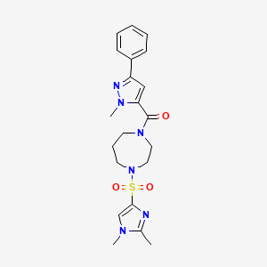 (4-((1,2-dimethyl-1H-imidazol-4-yl)sulfonyl)-1,4-diazepan-1-yl)(1-methyl-3-phenyl-1H-pyrazol-5-yl)methanone