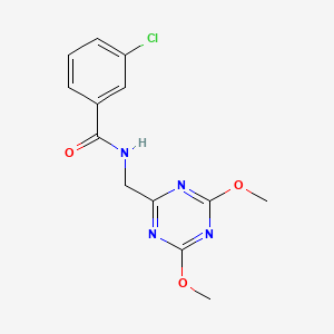 3-chloro-N-((4,6-dimethoxy-1,3,5-triazin-2-yl)methyl)benzamide