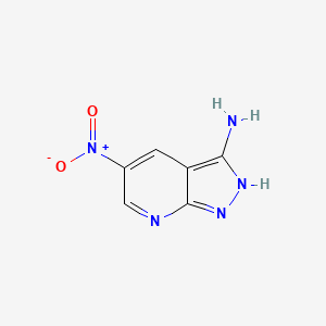 molecular formula C6H5N5O2 B2376200 5-Nitro-1H-Pyrazolo[3,4-b]pyridin-3-amin CAS No. 1186608-97-8