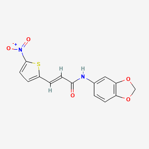 molecular formula C14H10N2O5S B2376201 (E)-N-(benzo[d][1,3]dioxol-5-yl)-3-(5-nitrothiophen-2-yl)acrylamide CAS No. 476316-63-9