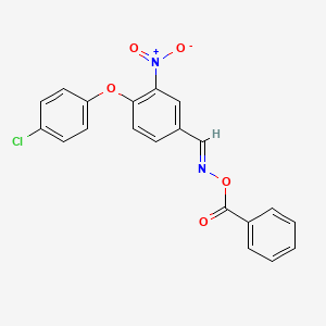 molecular formula C20H13ClN2O5 B2376203 (E)-{[4-(4-chlorophenoxy)-3-nitrophenyl]methylidene}amino benzoate CAS No. 320416-76-0