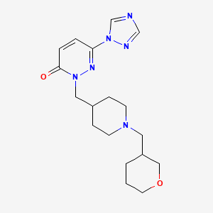 2-({1-[(oxan-3-yl)methyl]piperidin-4-yl}methyl)-6-(1H-1,2,4-triazol-1-yl)-2,3-dihydropyridazin-3-one