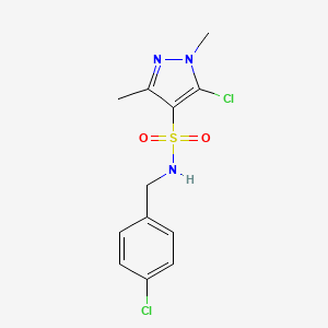 5-chloro-N-[(4-chlorophenyl)methyl]-1,3-dimethylpyrazole-4-sulfonamide
