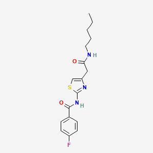 4-fluoro-N-(4-(2-oxo-2-(pentylamino)ethyl)thiazol-2-yl)benzamide