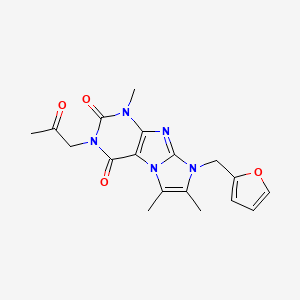 8-(furan-2-ylmethyl)-1,6,7-trimethyl-3-(2-oxopropyl)-1H-imidazo[2,1-f]purine-2,4(3H,8H)-dione