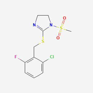2-[(2-Chloro-6-fluorophenyl)methylsulfanyl]-1-methylsulfonyl-4,5-dihydroimidazole