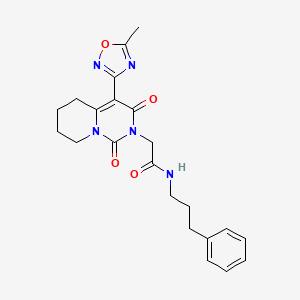 2-[4-(5-methyl-1,2,4-oxadiazol-3-yl)-1,3-dioxo-5,6,7,8-tetrahydro-1H-pyrido[1,2-c]pyrimidin-2(3H)-yl]-N-(3-phenylpropyl)acetamide