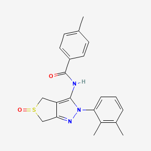molecular formula C21H21N3O2S B2376235 N-[2-(2,3-dimethylphenyl)-5-oxo-4,6-dihydrothieno[3,4-c]pyrazol-3-yl]-4-methylbenzamide CAS No. 1007195-28-9