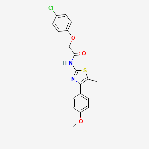 molecular formula C20H19ClN2O3S B2376244 2-(4-chlorophenoxy)-N-[4-(4-ethoxyphenyl)-5-methyl-1,3-thiazol-2-yl]acetamide CAS No. 536733-48-9