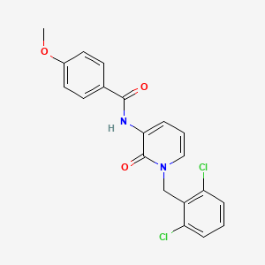 molecular formula C20H16Cl2N2O3 B2376245 N-[1-(2,6-dichlorobenzyl)-2-oxo-1,2-dihydro-3-pyridinyl]-4-methoxybenzenecarboxamide CAS No. 338784-55-7