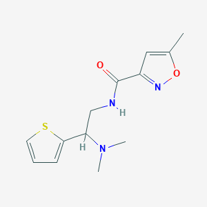 molecular formula C13H17N3O2S B2376249 N-(2-(二甲基氨基)-2-(噻吩-2-基)乙基)-5-甲基异噁唑-3-甲酰胺 CAS No. 1210123-90-2