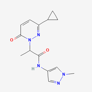 2-(3-cyclopropyl-6-oxopyridazin-1(6H)-yl)-N-(1-methyl-1H-pyrazol-4-yl)propanamide
