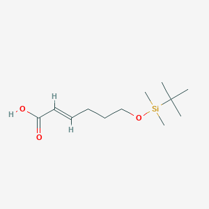 molecular formula C12H24O3Si B2376255 (E)-6-(tert-butyldimethylsilyloxy)hex-2-enoic acid CAS No. 1215493-86-9