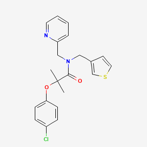 molecular formula C21H21ClN2O2S B2376261 2-(4-chlorophenoxy)-2-methyl-N-(pyridin-2-ylmethyl)-N-(thiophen-3-ylmethyl)propanamide CAS No. 1234833-62-5