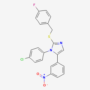 1-(4-chlorophenyl)-2-((4-fluorobenzyl)thio)-5-(3-nitrophenyl)-1H-imidazole