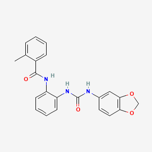 molecular formula C22H19N3O4 B2376271 N-(2-(3-(benzo[d][1,3]dioxol-5-yl)ureido)phenyl)-2-methylbenzamide CAS No. 1203064-54-3
