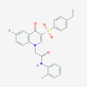 2-(3-((4-ethylphenyl)sulfonyl)-6-fluoro-4-oxoquinolin-1(4H)-yl)-N-(o-tolyl)acetamide