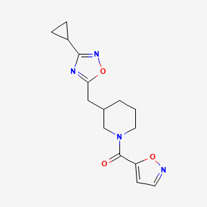 (3-((3-Cyclopropyl-1,2,4-oxadiazol-5-yl)methyl)piperidin-1-yl)(isoxazol-5-yl)methanone