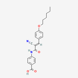 molecular formula C23H24N2O4 B2376284 4-[[(E)-2-cyano-3-(4-hexoxyphenyl)prop-2-enoyl]amino]benzoic Acid CAS No. 874952-41-7