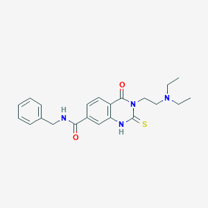molecular formula C22H26N4O2S B2376297 N-benzyl-3-(2-(diethylamino)ethyl)-4-oxo-2-thioxo-1,2,3,4-tetrahydroquinazoline-7-carboxamide CAS No. 422528-75-4