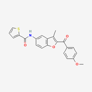 molecular formula C22H17NO4S B2376298 N-[2-(4-methoxybenzoyl)-3-methyl-1-benzofuran-5-yl]thiophene-2-carboxamide CAS No. 929372-28-1