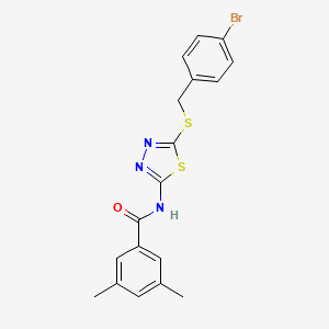 N-(5-((4-bromobenzyl)thio)-1,3,4-thiadiazol-2-yl)-3,5-dimethylbenzamide
