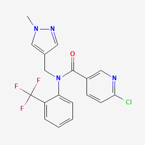6-chloro-N-[(1-methyl-1H-pyrazol-4-yl)methyl]-N-[2-(trifluoromethyl)phenyl]pyridine-3-carboxamide