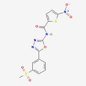 molecular formula C14H10N4O6S2 B2376362 N-(5-(3-(甲磺酰基)苯基)-1,3,4-恶二唑-2-基)-5-硝基噻吩-2-甲酰胺 CAS No. 886928-71-8
