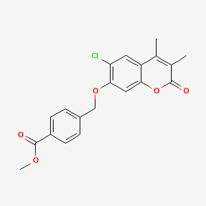 molecular formula C20H17ClO5 B2376369 methyl 4-{[(6-chloro-3,4-dimethyl-2-oxo-2H-chromen-7-yl)oxy]methyl}benzoate CAS No. 690682-19-0