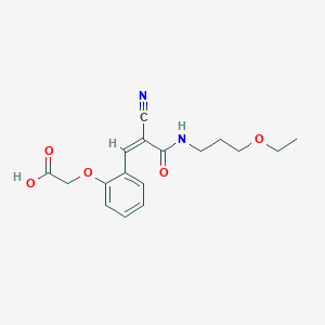 molecular formula C17H20N2O5 B2376377 2-[2-[(Z)-2-Cyano-3-(3-ethoxypropylamino)-3-oxoprop-1-enyl]phenoxy]acetic acid CAS No. 1054478-58-8
